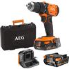 AEG BSB18G4-402C Trapano a Percussione Spazzolato, 2 batterie da 4.0Ah, 60 Nm di Coppia, Cambio a 2 Velocità, 500 Giri per min e 0-1800 Giri per min, Frizione a 24 regolazioni