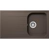 SCHOCK | Lavello Cucina Lithos D100 1 Vasca con Gocciolatoio, Vasca Reversibile, Materiale Cristalite®, Mocha, 860x500mm