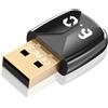 Yiko Adattatore Bluetooth USB 6.0, USB Bluetooth Dongle 150M Langstrecken-Bluetooth Stick Low Latency, Plug & Play, con Windows 10/8.1/11