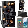 PHINIENLAND Cover per Samsung Galaxy S20 Plus custodia portafoglio Fiori | 3 scomparti carte, 1 tasca banconote, Chiusura magnetica, Supporto, Pelle PU flip cover per Samsung S20 Plus