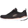 Skechers Flex Appeal 3.0 First Insight, Sneakers Donna, Nero Black Mesh Rose Gold Trim, 37.5 EU