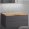 neoro n50 mobile La: 100 cm con 2 scomparti estraibili, BN0423GR+BN0403W1, n50 [Mobili da Bagno > Mobili Lavabo]