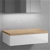 neoro n50 mobile La: 100 cm con 1 scomparto estraibile, BN0413WH+BN0403W1, n50 [Mobili da Bagno > Mobili Lavabo]