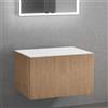neoro n50 line mobile La: 80 cm con 1 scomparto estraibile, con frontale in rovere profilato, consolle bianco opaco, BN0462BPO+BN0402WM, n50 [Mobili da Bagno > Mobili Lavabo]