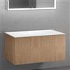neoro n50 line mobile La: 100 cm con 1 scomparto estraibile, con frontale in rovere profilato, consolle bianco opaco, BN0463BPO+BN0403WM, n50 [Mobili da Bagno > Mobili Lavabo]