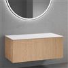 neoro n50 mobile La: 120 cm con 1 scomparto estraibile, con frontale in rovere liscio, consolle bianco opaco, BN0434BFO+BN0404WM, n50 [Mobili da Bagno > Mobili Lavabo]