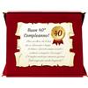 Generico Targa 40° Compleanno | Elegante Regalo Quarantesimo Compleanno | Cofanetto con Pergamena per Quarantenne | Biglietto Auguri | Birthday Plate (rosso, 40 Anni)