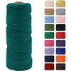 MOMAHUA 3mm Cotone Macramè 100% Naturale,Verde Scuro 100m Filato Non Sbiancato Senza Chimici per DIY, Bomboniere, Decorazioni - Cordame in Cotone per Crafts
