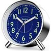 SOCICO Sveglia Analogica, Orologio da Comodino Rotondo in Stile Retro Metallo - a Batterie con Luce Notturna e Funzione Snooze, per Ufficio, Camera da Letto, Viaggio, Idea Regalo per Bambini e Adulti