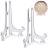 Funzhan Espositore in acrilico da 15,2 cm, 2 pezzi, trasparente, per piatti decorativi, opere d'arte, foto, tavoli, biglietti, centrotavola per matrimoni, decorazioni per la casa, supporto pieghevole