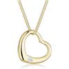 DIAMORE Elli diamonds Collana Donna Cuore Amore con diamante (0,03 Ct.) In 375 Oro Giallo
