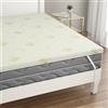 L'ANTICO ARCOLAIO - Topper 140x190 Prodotto in Italia, Altezza 5cm in Memory Foam Bugnato, per Materasso Francese 140x190, Rivestimento Facilmente Sfoderabile e Lavabile, Antiacaro Anallergico
