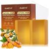 OUKEYA Kojic Acid Soap - 2 Barrette da 115g + 2 Solid Soap Net - Formula Avanzata con Acido Ialuronico 3D, Retinolo, Olio di Avocado