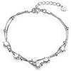 Epoch World Bracciale Donna Argento 925 Delicata a Doppio Strato Braccialetto con Piccoli Stella Bijoux Bracciale Argento regolabile