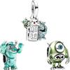 MGIUL Charm Cartone Animato Animale Ruoli Cinematografici 3 in 1 Clips 2 in 1 Pendant Argento 925 Ciondoli Perline Compleanni Anniversari Gioielli Regalo per le Donne
