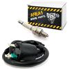 Area1 Bobina di accensione di ricambio + spina per candela di accensione + candela di accensione tipo CR7HSA GY6 50/125/150 ccm 4 tempi 139 QMB/QMA compatibile con AGM