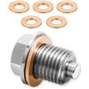 AMONENZ Tappo Coppa Olio Motore, Magnetico Tappo Olio M14 x 1,5, Acciaio Inox Bullone Tappi Coppa Dell'olio, Vite Magnetica di Scarico Dell'olio con 5 Rondelle Metalliche, per Auto, Barche e Moto