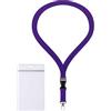 webbomb Custodia per tessere con ZIP porta tessere impermeabile e flessibile completa di cordino portachiavi da 2 cm + porta tessere ZIP orizzontale/verticale per 1-2 tessere (viola V)