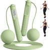 Electri-HQ Ropeless Skipping Rope,Adjustable Hanging Cordless Skipping Rope Adults,Cordless Jump Rope With Counter,Weighted without Rope for Home Workout Equipment for Women Men Waist (Verde)
