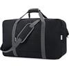 Narwey Bagaglio a Mano Borsone da Viaggio Grande Borsa da Cabina Pieghevole Borsa da Viaggio Borsa Sportiva per Weekend 40L (Nero)