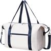Narwey Bagaglio a Mano 40x20x25 Ryanair, Sottosella Pieghevole Borsone da Viaggio,Valigia Bagaglioa Mano per Uomo Donna, Borsa da Viaggio Zaino Ryanair Cabina Borsa Aereo (Beige con Cinturini Blu)