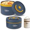 Tissting Thermos per Alimenti Caldi,Contenitore Termico di Acciaio Inossidabile con Inserti Lunch Box Impilabile con Sacchetto Isolante, Contenitore Termico,Isotermico Sottovuoto per Cibi Caldi (2Pcs Isolato)