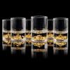 DUJUST Bicchieri da Shot Montagna Dorata (45 ml), Set di Bicchieri da Shot in Cristallo Decorati con Montagna in Oro 24K, Senza BPA né Piombo, Perfetti per Collezione - 6 pcs