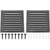 PATIKIL 10x10 Griglia Sfiato Acciaio Inossidabile, 2pz Presa d'Aria Parete Esterna Copertura Griglia Ventilazione Hvac a Doghe con Schermo a Maglie per Cucina Bagno Ventilazione, Nero