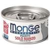 Monge Monoprotein BEEF, cibo umido per gatti (gustoso cibo per gatti a base di manzo, cibo umido bilanciato, cibo altamente digeribile, ricetta di alta qualità, fonte di proteine, senza cereali, 80 g)