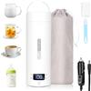 Dreamhigh® Bollitore Elettrico Piccolo, 500ml Bollitore da Viaggio, 96W Bollitore Elettrico Portatile con Temperatura Regolabile per Tè Latte Caffè (45℃/ 55℃/ 80℃/ 100℃) (Auto (12V))