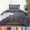 Utopia Bedding, Set copripiumino per letto singolo, 1 copripiumino con 1 federa, 2 pezzi copripiumino con chiusura a cerniera, in morbida microfibra spazzolata, 172 x 228 cm (Twin/Twin XL, grigio)
