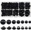 TOAOB THE ONE AND ONLY BABY TOAOB 200 Pezzi Occhi di Sicurezza per Amigurumis Nero 8mm a 17mm Occhietti Bottoni in Plastica Safety Eyes per Pupazzi Bambole Peluche Creazione Scrapbooking Fai da Te Artigianato