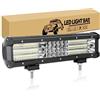 RIGIDON Barra LED Fuoristrada 30cm 12 pollici 330W Barra Luce a Led, Combinata di Fascio Faretti Fendinebbia 12V 24V Impermeabile per 4x4 Auto Offroad Camion Trattore SUV ATV UTV, 6000K Bianca
