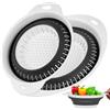 Coolinato – Scolapasta silicone pieghevole 24 cm grigio – Colino per pasta, verdura e frutta