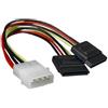 PRENDELUZ Cavo SATA di alimentazione da 5,25 (Molex 4pin) a 2X SATA/H, 20 cm, ideale per collegare dispositivi di archiviazione su PC e server.