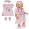 BABY born Camicia da notte 43 cm con mascherina e pantofole