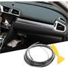 CGEAMDY Car Interior Strips Line Striscia Flessibile Decorativa, Car Styling Interni Modanature Decorazione, Strisce Decorative Per Auto Aria Condizionata Universali, Car Molding Strips (Argento)
