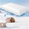 Releep Cuscino Memory Foam, Cuscino Cervicale Refrigerante e Morbido, 40x70 Cuscino Ergonomico, Federa Traspirante e Lavabile, Argentato