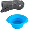 WELL HOME MOBILIARIO & DECORACIÓN Set cappotto nero da 25 cm + ciotola rotonda pieghevole per animali domestici Hearts&Homies