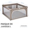 Innovaciones MS MS Innovaciones Box Parco giochi L - 120x120 - Beige - pieghevole - con finestra a rete