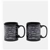 Più Forty +40 Set 2 Tazzine 12 Cl Ceramica Stampa "Formule..." Nero