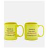 Più Forty +40 Set 2 Tazzine 12 Cl Ceramica Stampa "Hobbysogno..." Giallo