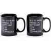 Più Forty +40 Set 2 Tazzine 12 Cl Ceramica Stampa "Sei di Buon Umore..." Nero