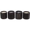 ARPIMEX Vasetto Vetro con Cera D 7 Cm H 6,8 Cm Mix 4 Pz Nero
