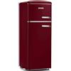SEVERIN RKG 8893 Frigorifero Retrò doppia porta, VINACCIA, cerniere a sinistra, 208 litri, 55 cm, Nuova classe energetica E (ex A++)