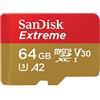 SanDisk Extreme 64 GB scheda microSDXC e adattatore SD e RescuePRO Deluxe, fino a 170 MB/s, con prestazioni app A2, UHS-I, classe 10, U3, V30