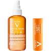 Vichy Eau de Protection Bronzante SPF50 200 ml + Ideal Soleil Stick SPF50+ 9 g | Protezione Solare Completa per Corpo e Zone Sensibili, Resistente ad Acqua e Sudore