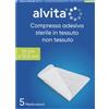 Garza Compressa Adesiva Alvita Tnt 10X12,5Cm 5 Pezzi Cerotti Post Operatori Classici