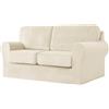 SYLC Ektorp Copridivani Con Cuscini E Schienale Separati, Velluto Elasticizzato Copridivano 1/2/3/4 Posti Con Braccioli, Copri Divano Antiscivolo (Beige,2 Seat Set 5 PCS)