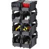 VEVOR Contenitori Impilabili in Plastica, 276 x 140 x 130 mm, 8 Pezzi, Contenitori in Plastica per Organizzare Oggetti in Armadio, Garage, Piccole Parti, Forniture per Ufficio, Altri Accessori, Nero